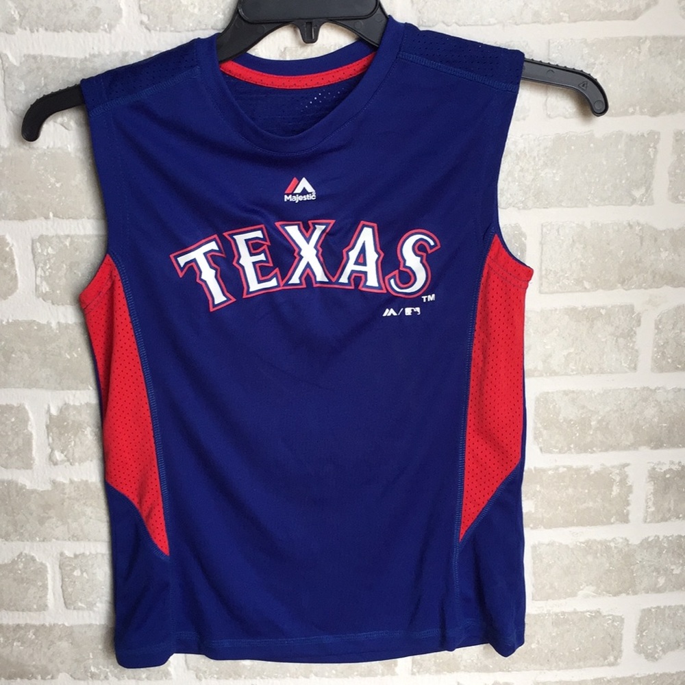 Boys Texas Rangers baseball tank top